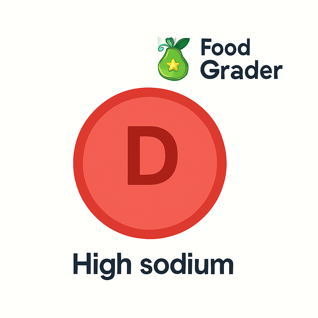 FoodGrader showing D grade